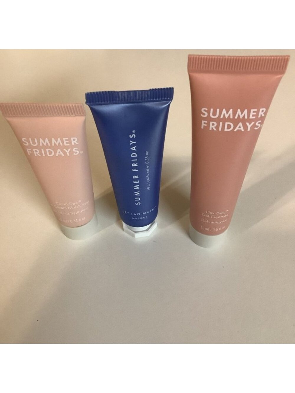 Summer Fridays Jet Lag Mask 15g + Cloud Dew 10ml + Pink Dew Gel Cleanser 15ml